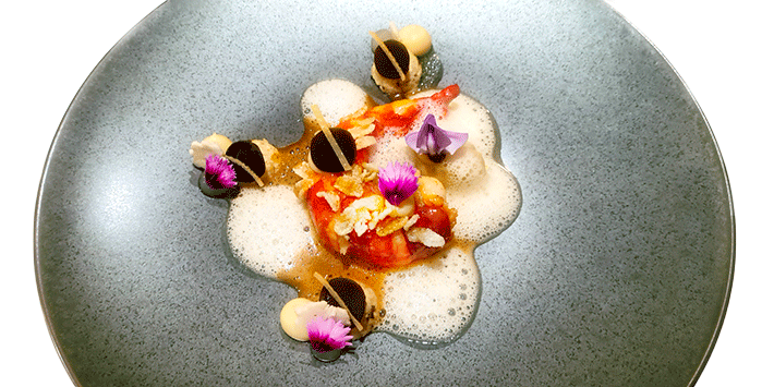 Roter Gamberoni | Blumenkohl | Kombu | Yuzu