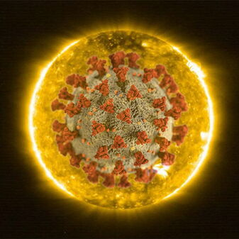 Corona-Collage (CDC/ Alissa Eckert, MS; Dan Higgins, MAM / Public domain, Solar Orbiter/EUI Team (ESA & NASA); CSL, IAS, MPS, PMOD/WRC, ROB, UCL/MSSL)