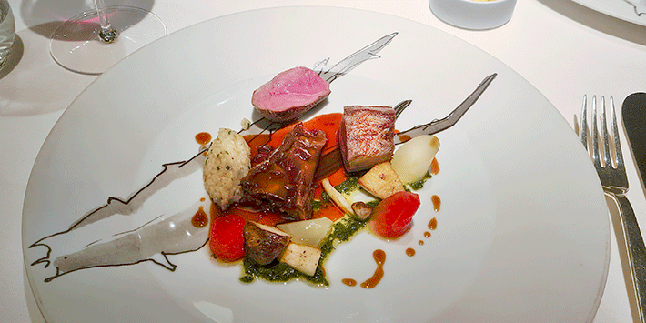 Reh mit Melone, Ingwer und Steinpilz